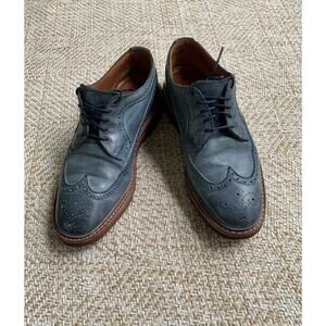 Allen Edmonds Shannon Drive Oxford Shoes Mens Blue Leather Longwing Wingtip 9.5